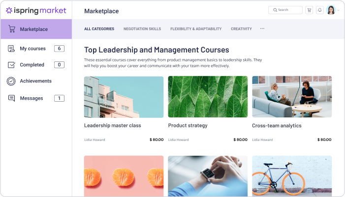 iSpring Market interface iSpring Market interface