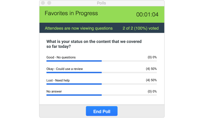 Interactive polls in Zoom Polls in Zoom
