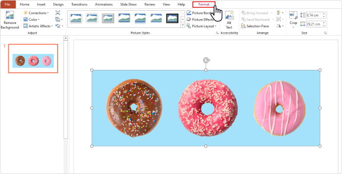 The Picture Format tab The Picture Format tab
